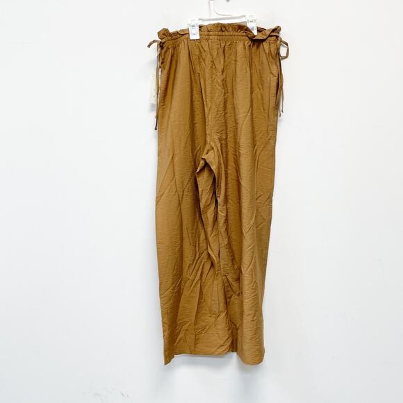 A New Day Women's High Rise Straight Leg Side Tie Pull On Pants Brown Size S - Picture 3 of 6